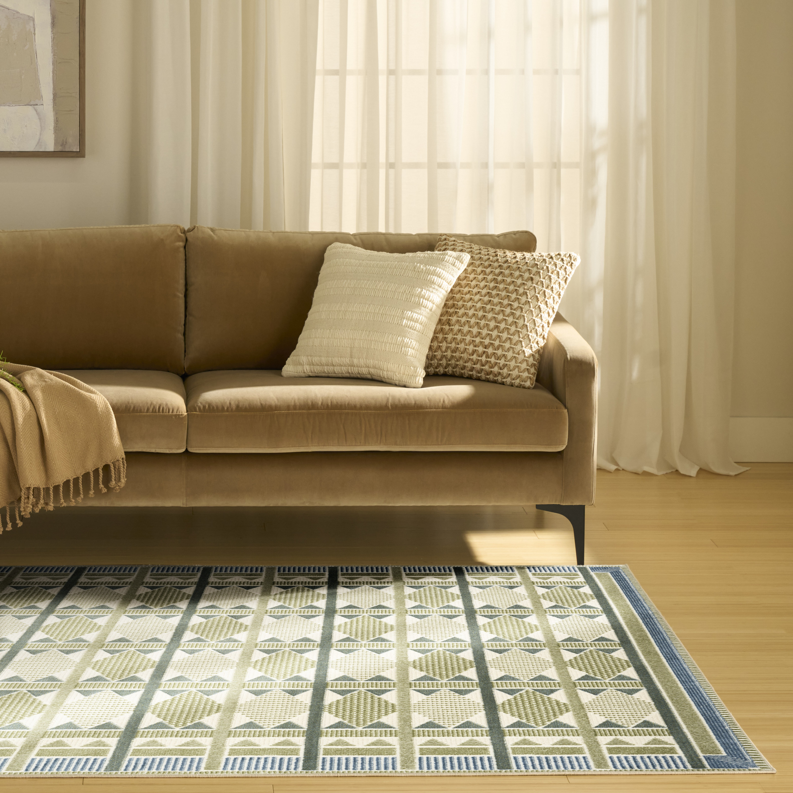 Nourison Nordic 5' x 7' Green Blue Modern Indoor Rug