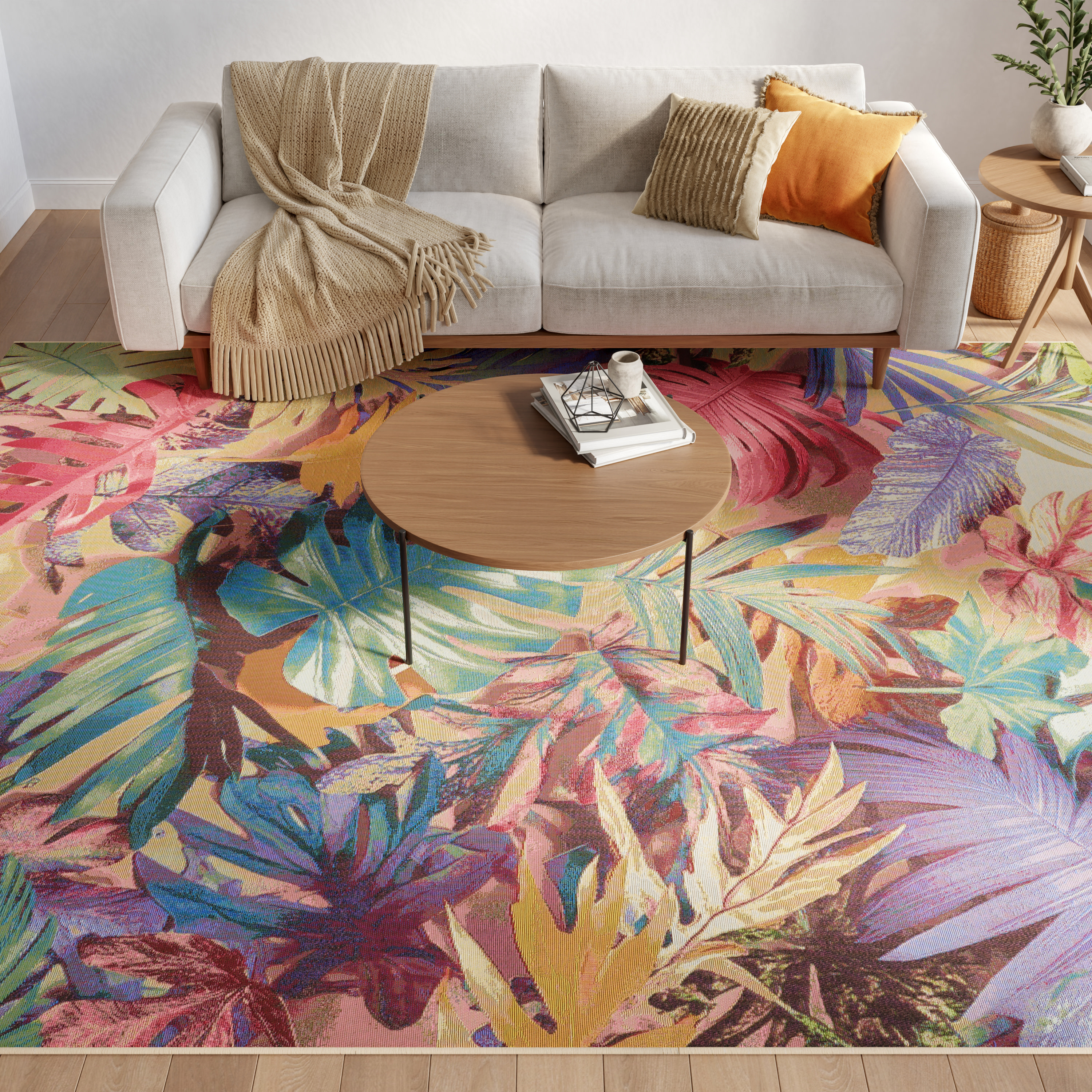 Nourison Color Splash 7'10" x 9'10" Multicolor Tropical Rug