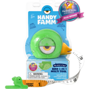 Yaya the Bird&trade; 3-in-1 Kids Green Tape Measure &ndash; 8 ft Measuring Tool with Level & Angle Finder, STEM Learning Tool for Kids Ages 3+