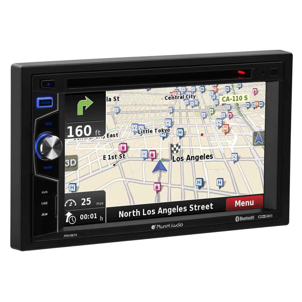 Planet Audio PNV9674 Car 6.2” Touchscreen Bluetooth Navigation, DVD USB SD AM/FM - image 2 of 9
