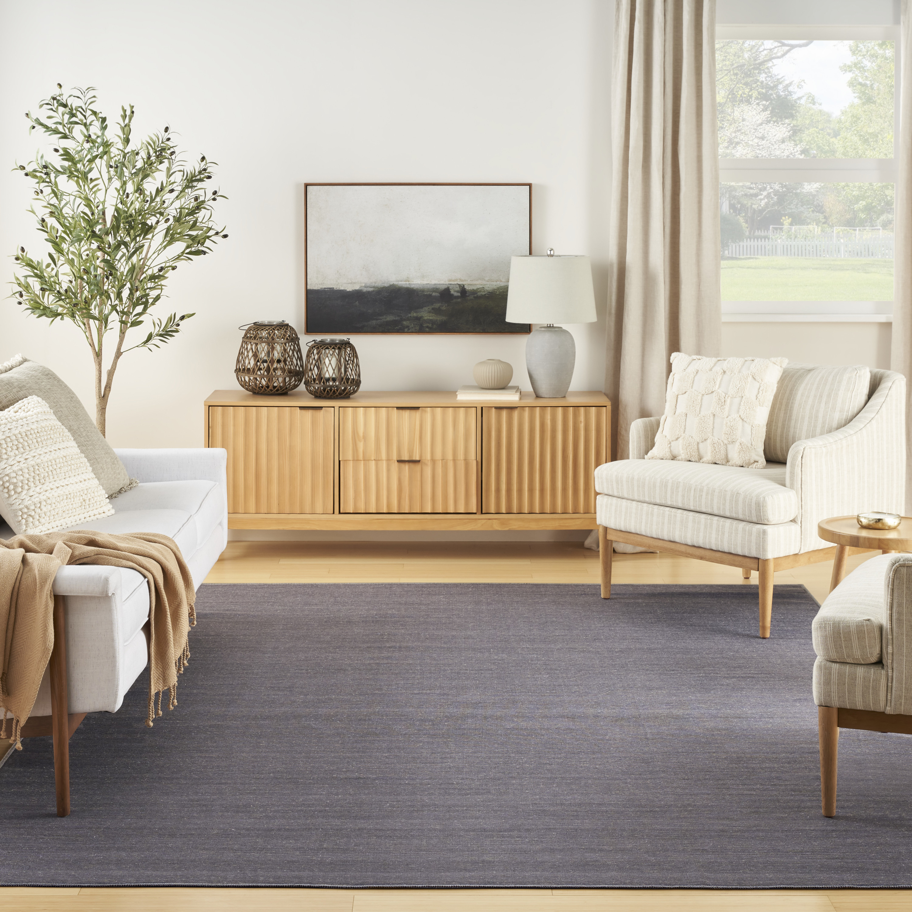 Nourison Washable Essentials 7'10" x 9'10" Navy Modern Indoor Rug