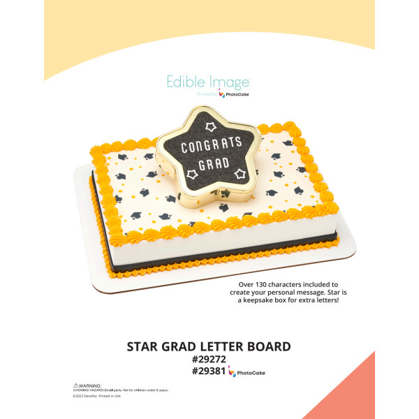 Star Grad Letter Board The Magic of Cakes® PhotoCake® Enhanced Background Page
