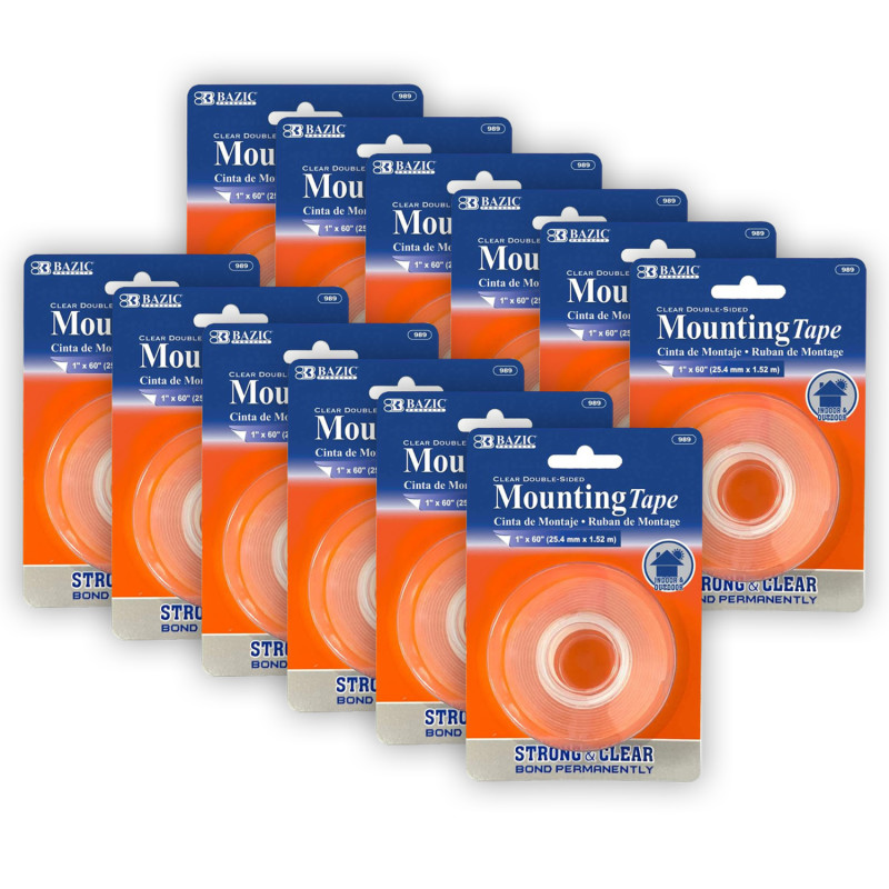 Double+Sided+Clear+Mounting+Tape%2C+1%22+x+60%22%2C+Pack+of+12