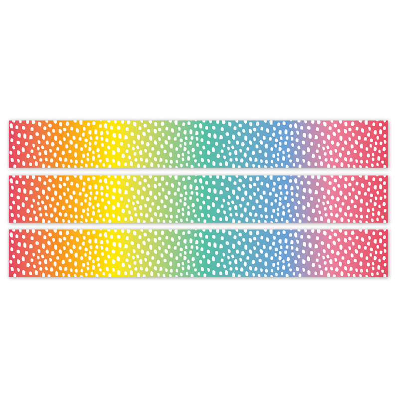 Core Decor Messy Dots on Rainbow EZ Border, Bulletin Board Border, 48 Feet Per Pack, 3 Packs