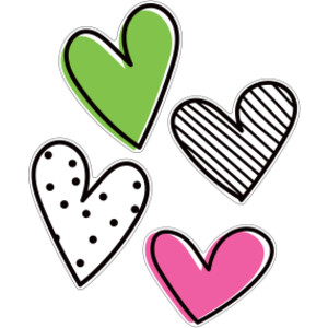 Kind Vibes Jumbo Doodle Hearts Cut-Outs, Pack of 12