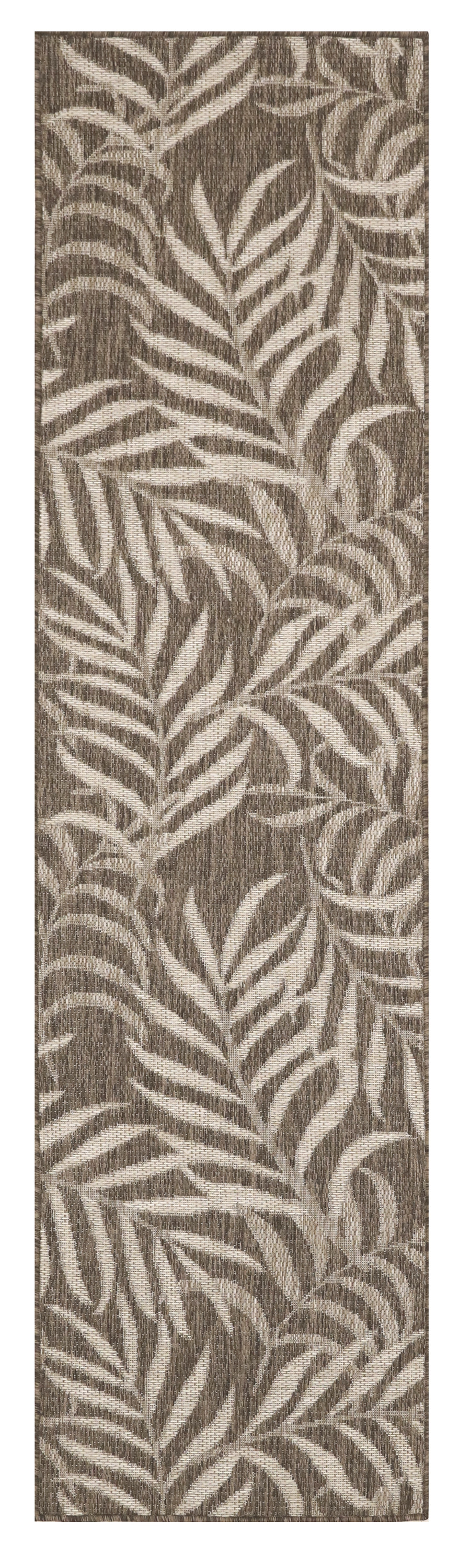 Nourison Garden Oasis 2' x 8' Mocha Tropical Rug