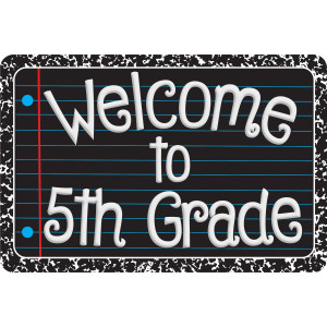 The Original Fun Mat&trade;, Welcome Mat, 15.5x23.5 in, Welcome to 5th Grade