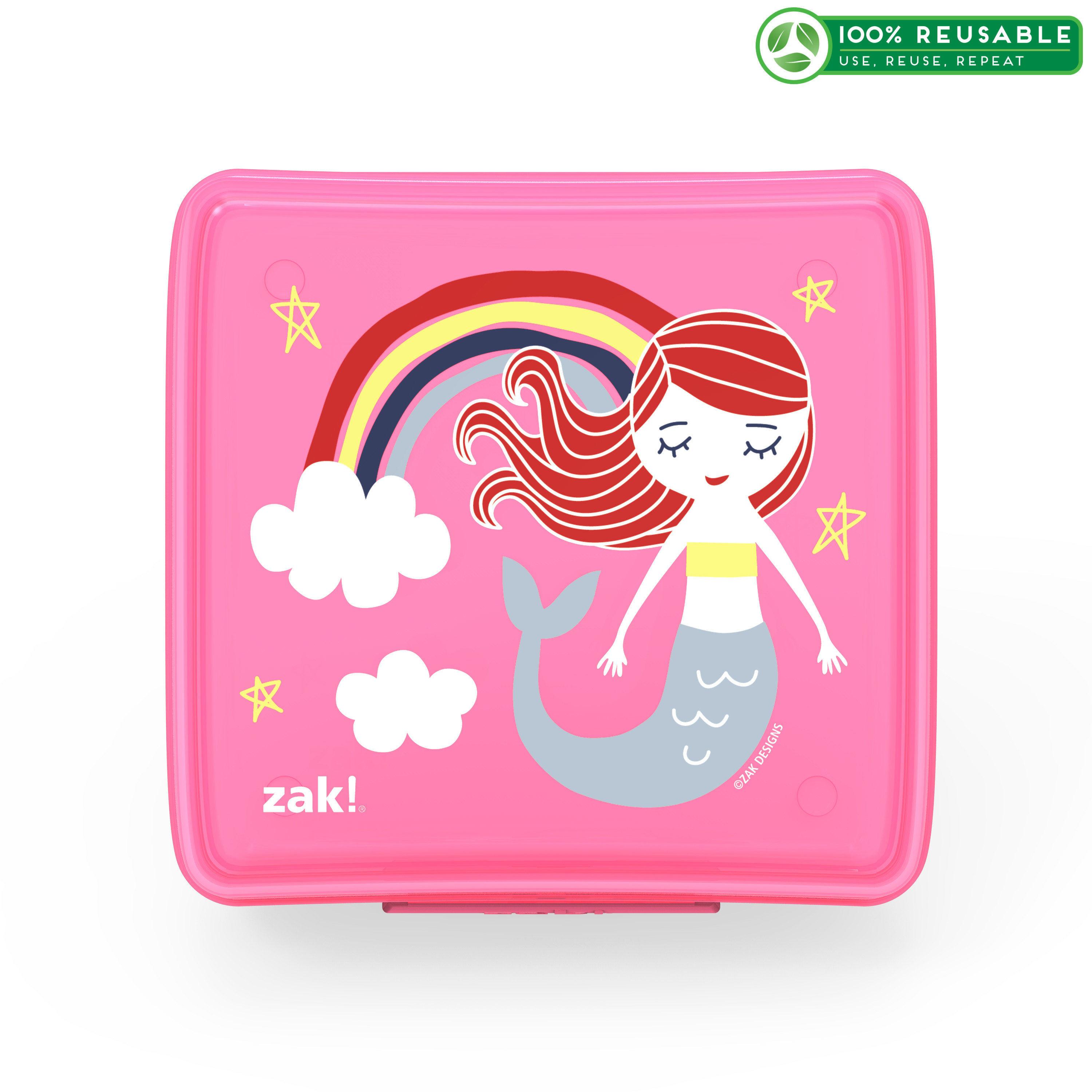 Happy Things Reusable Hinged Food Container, Mermaids slideshow image 1 Happy Things Reusable Hinged Food Container, Mermaids slideshow image 1