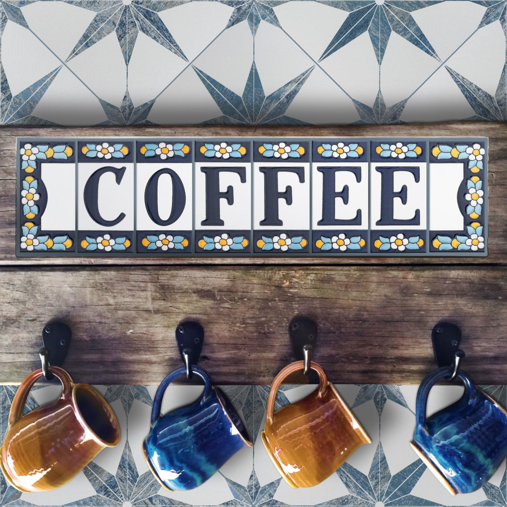 Sevillano Flora Address Letters J 2.13x4.38 Rectangle Ceramic Wall Only Room Scene
