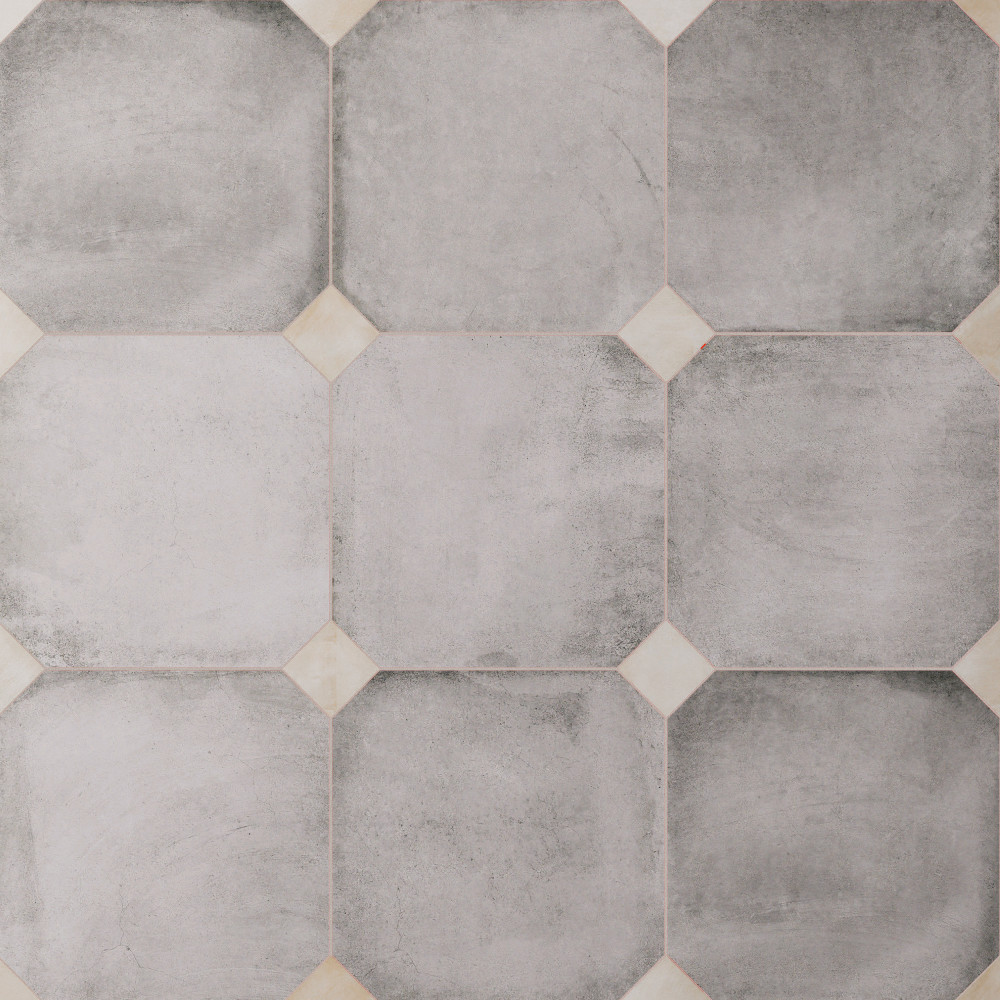 Laverton Octagon Gris with Taco Arena 7-7/8 in. x 7-7/8 in. Porcelain Floor and Wall Tile