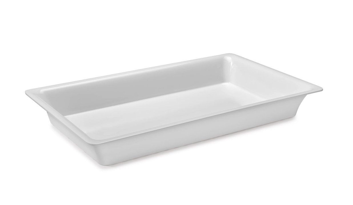 GN pan slim 1/1 65 mm deep melamine in white