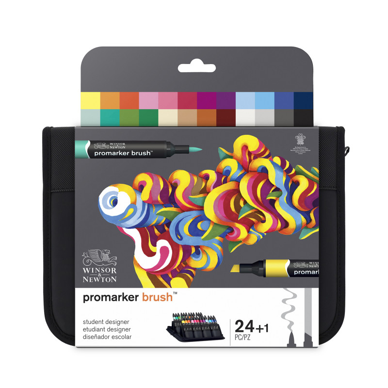Promarker™ Brush Student Designer Zipper Wallet, Assorted Colors, Set of 24