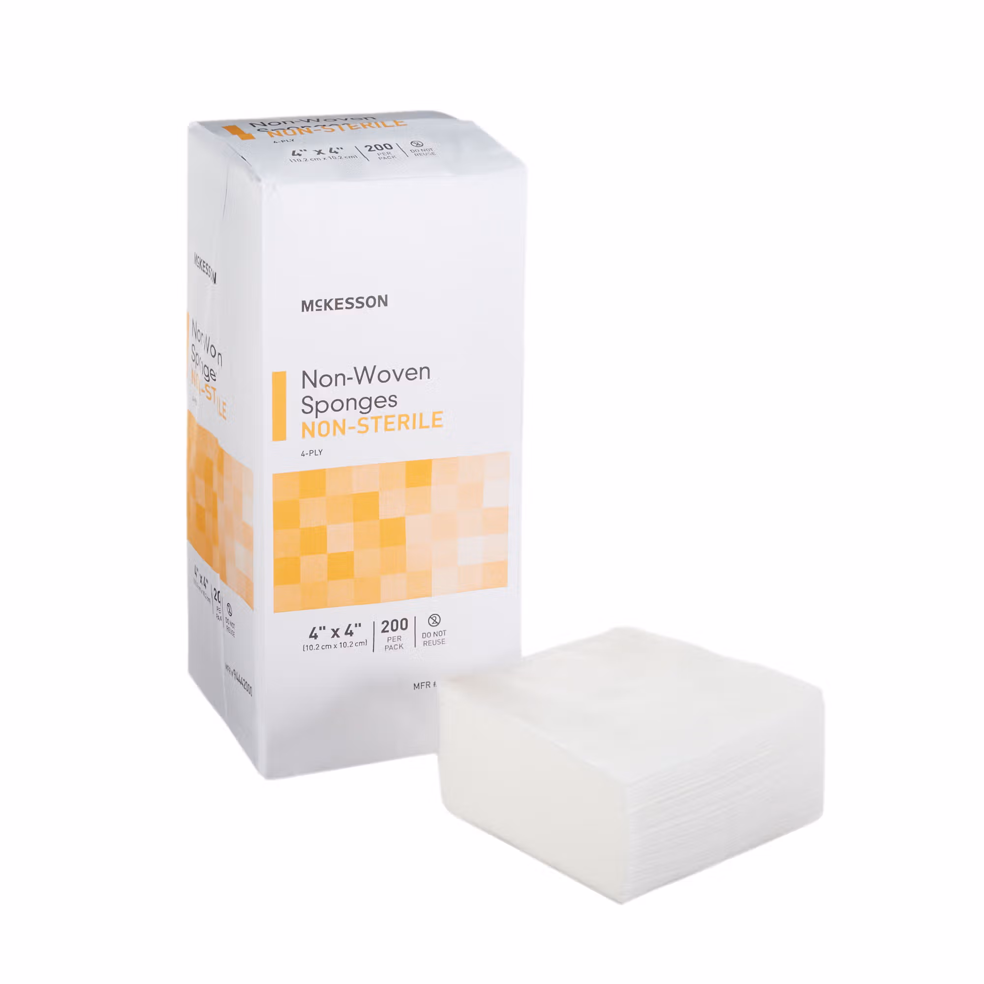 McKesson Nonwoven Sponge, 4 x 4 Inch, Four Ply