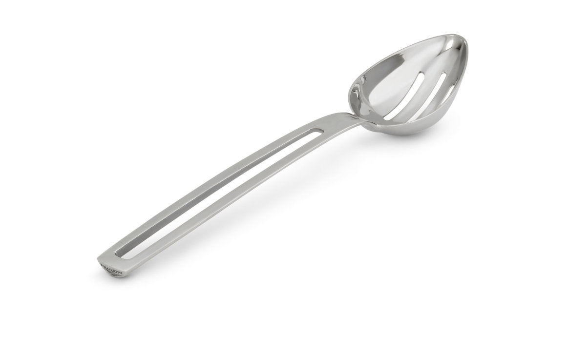 ¼-cup Miramar® contemporary stainless steel slotted oval serving spoon