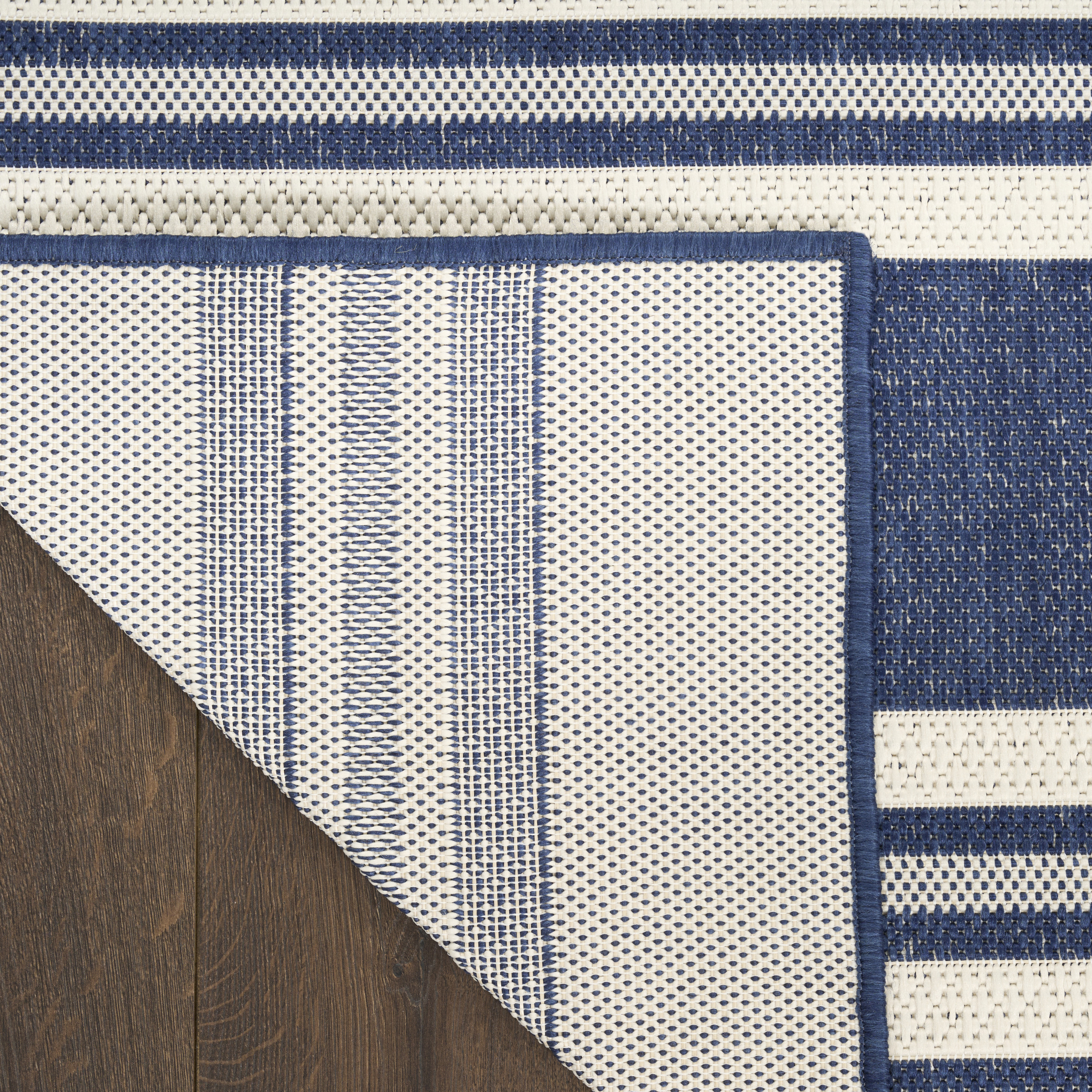 Nourison Horizon Indoor/Outdoor 2'2" x 8' Navy Modern Rug