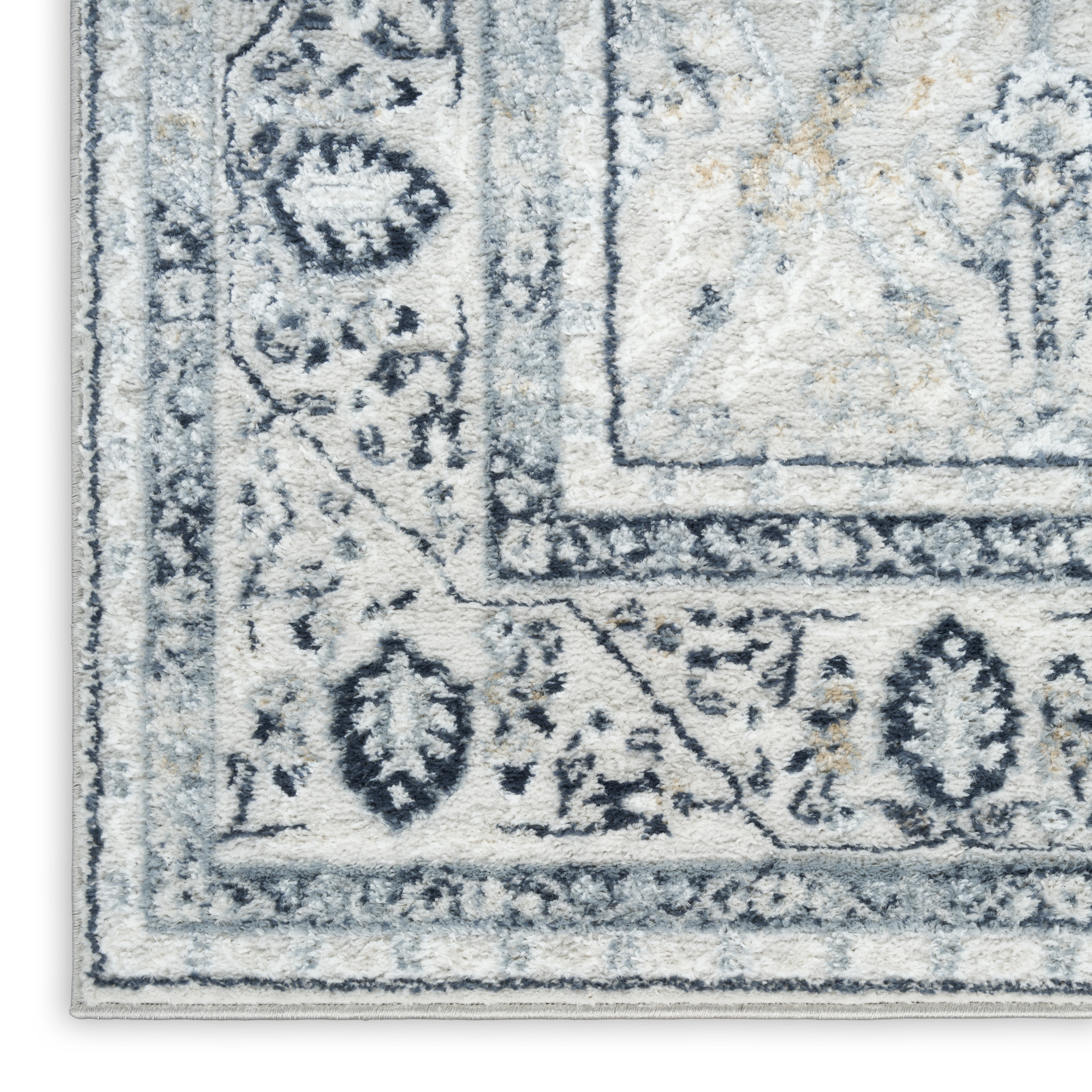Nourison Dekor 5'3" x 7' Grey Navy Vintage Indoor Rug