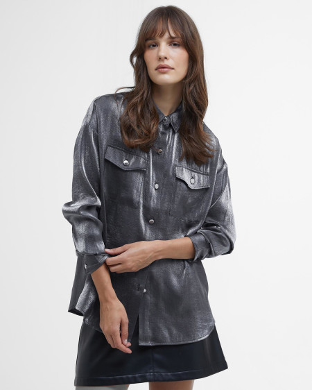 Della Satin Long-Sleeved Shirt