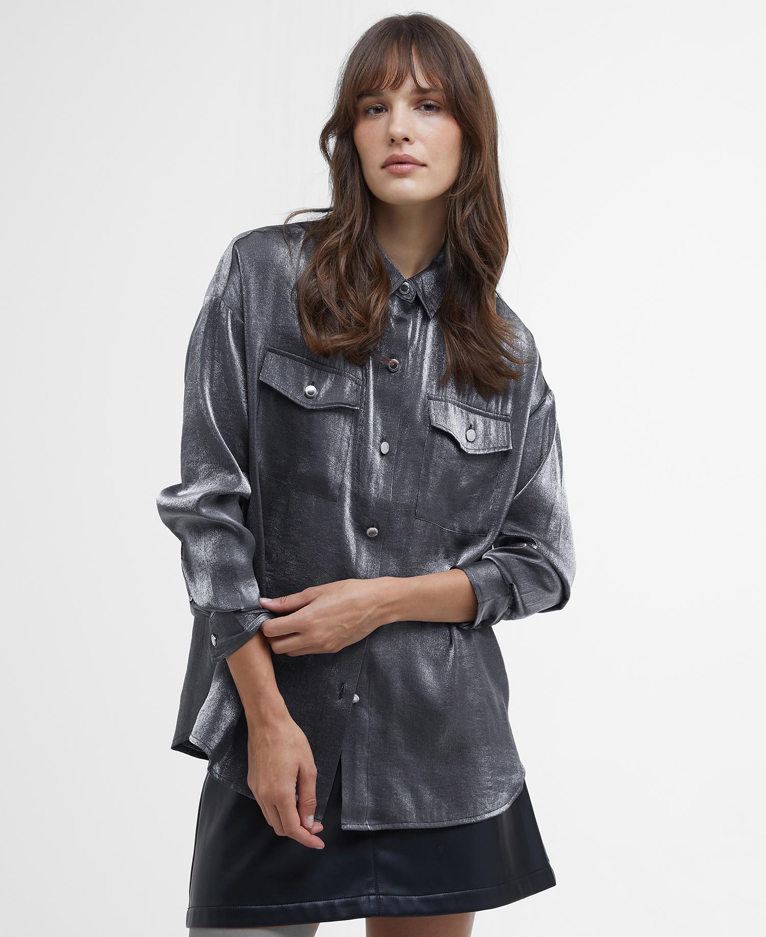 Della Satin Long-Sleeved Shirt image number 0