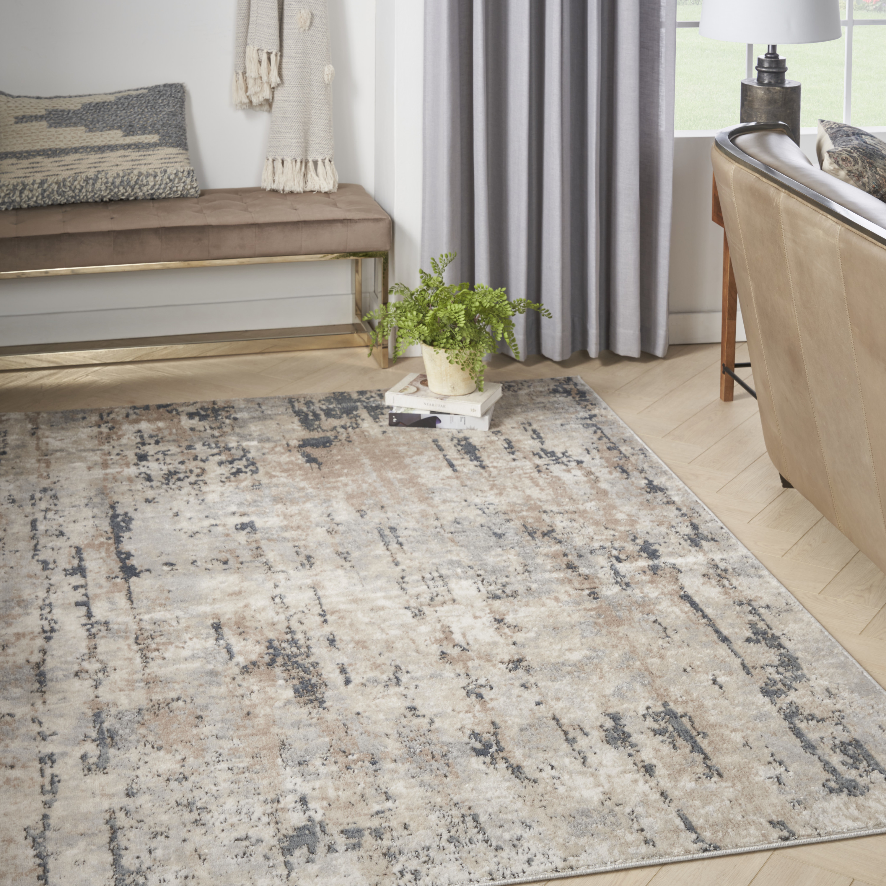 Nourison Quarry 3'9" x 5'9" Beige Grey Modern Indoor Rug