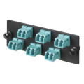 Opticom® Fiber Optic Adapter Panel, Multimode (OM3/4), (6) LC Duplex Adapters for 12-Strand Fiber
