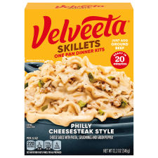 Velveeta Skillets Philly Cheesesteak One Pan Dinner Kit with Pasta, Cheese, & Peppers, 12.2 oz Box