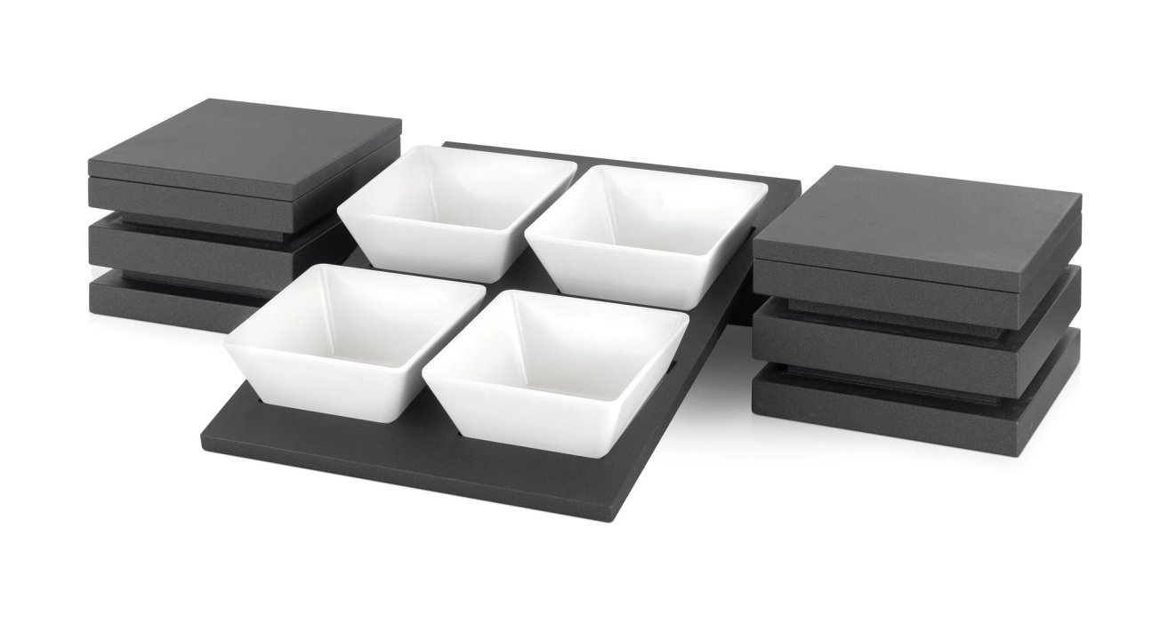 Kit de presentación para 4 cuencos cuadrados CUBIC