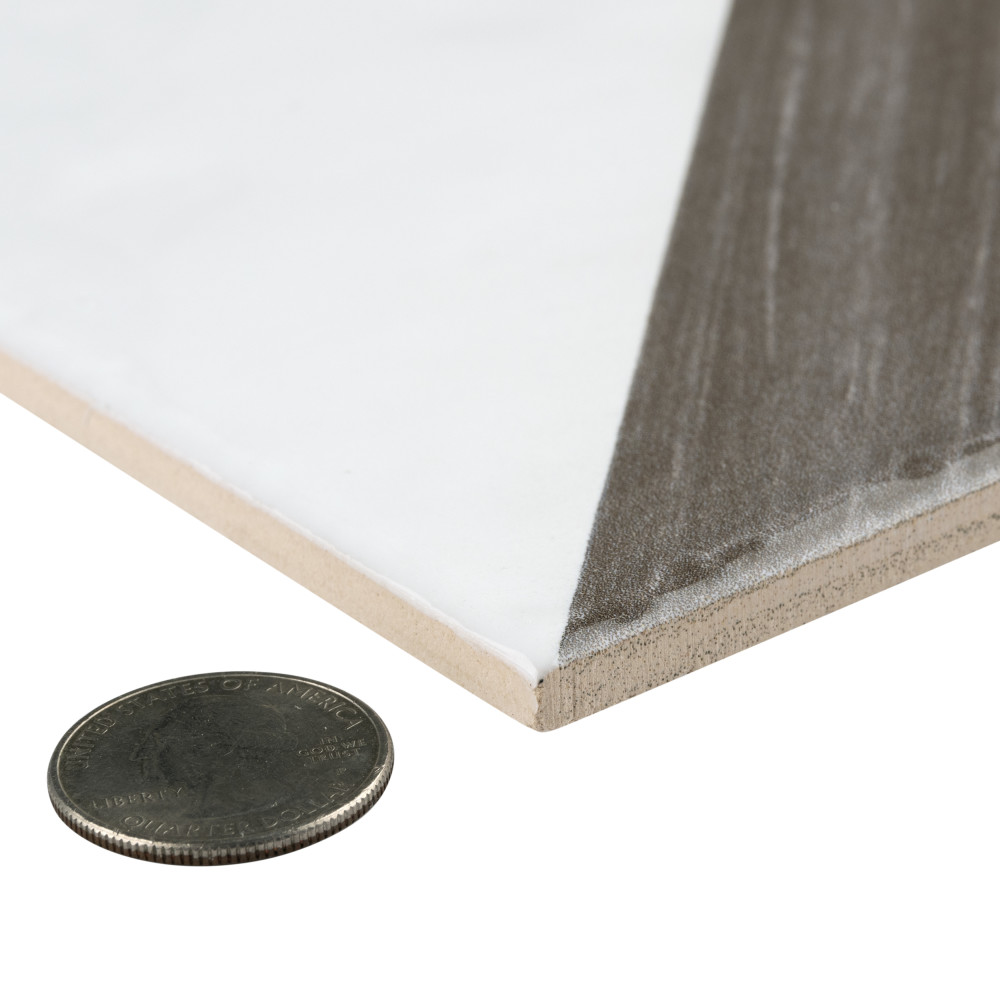 Triangle Rustique Glossy Brown 5-3/4 in. x 5-3/4 in. Ceramic Wall Tile