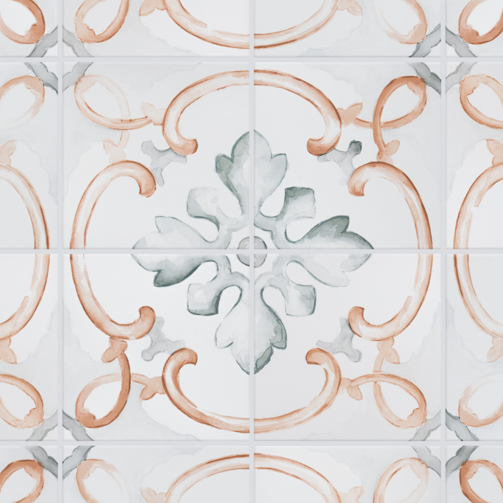 Saint Germain Chaud Deco Jules 5.75x5.75 Square Porcelain Floor and Wall Digital Pattern