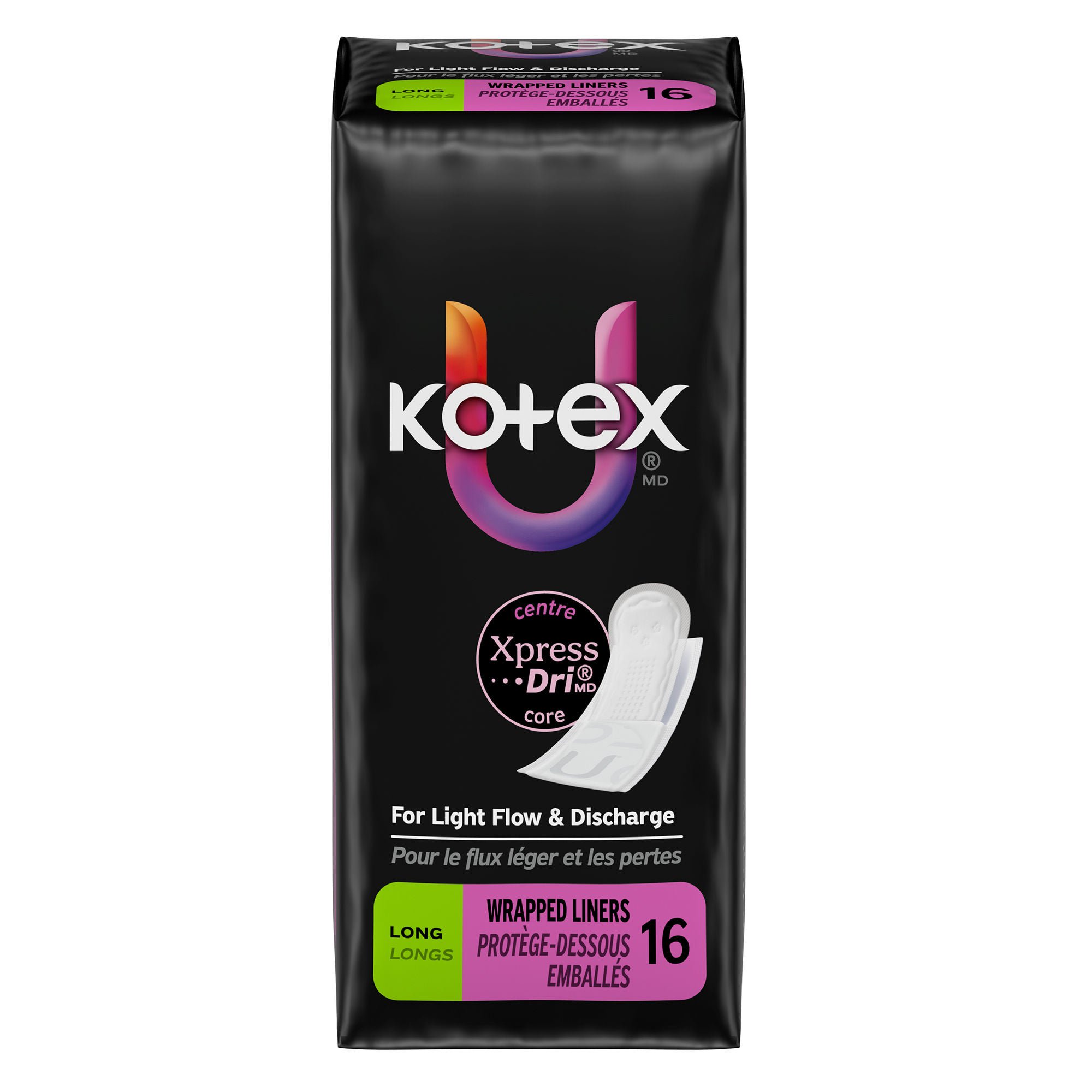 Kimberly Clark LINER, KOTEX PREM LNG F/W CORE(16/PK 12PK/CS)