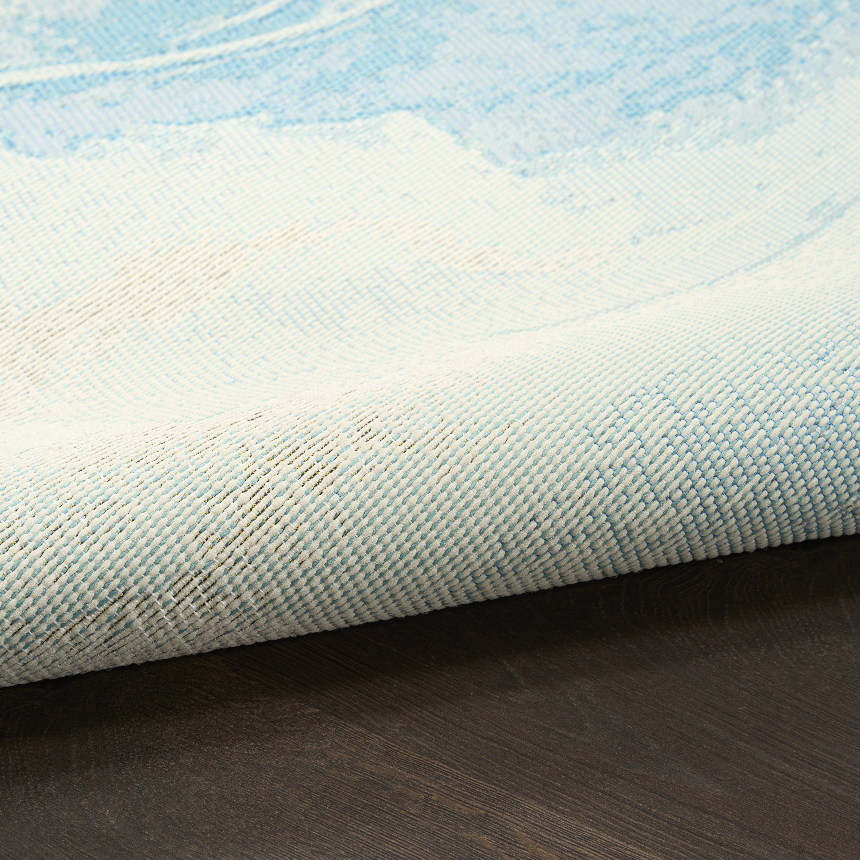 Nourison Color Splash 5'3" x 7'3" Ivory Blue Coastal, Nautical & Beach Rug