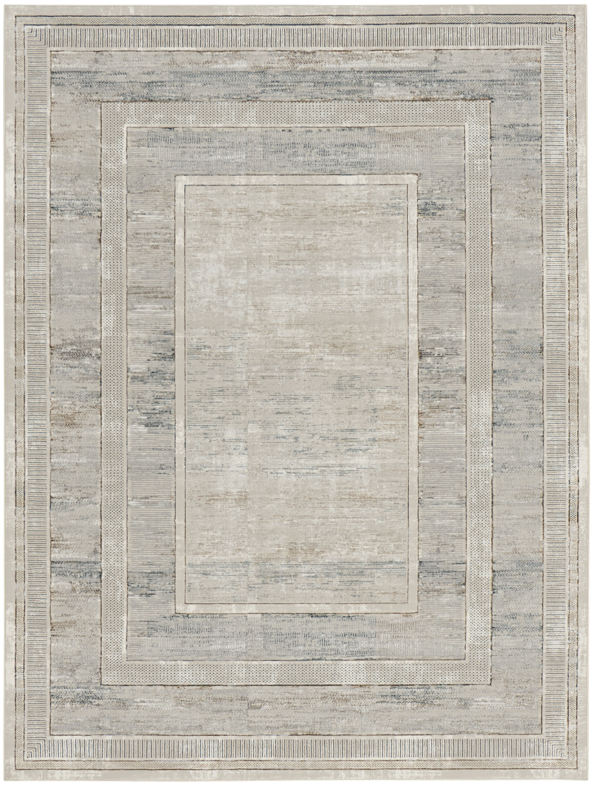 Nourison Glitz 9' x 12' Ivory Multicolor Modern Indoor Rug