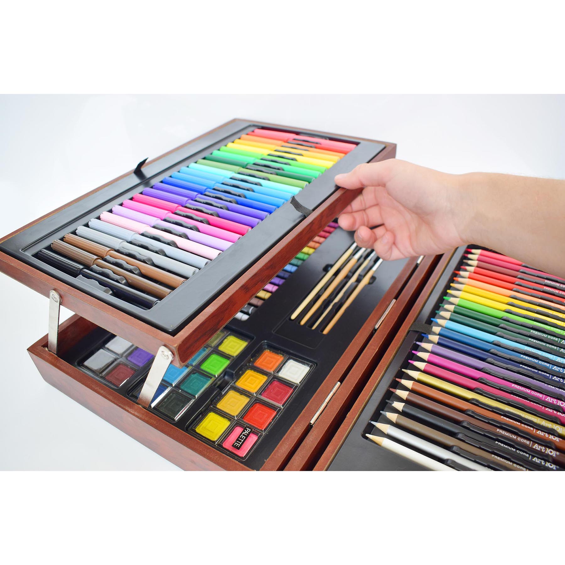 Art 101 Deluxe Wood Art Set, 170 Pieces image number null