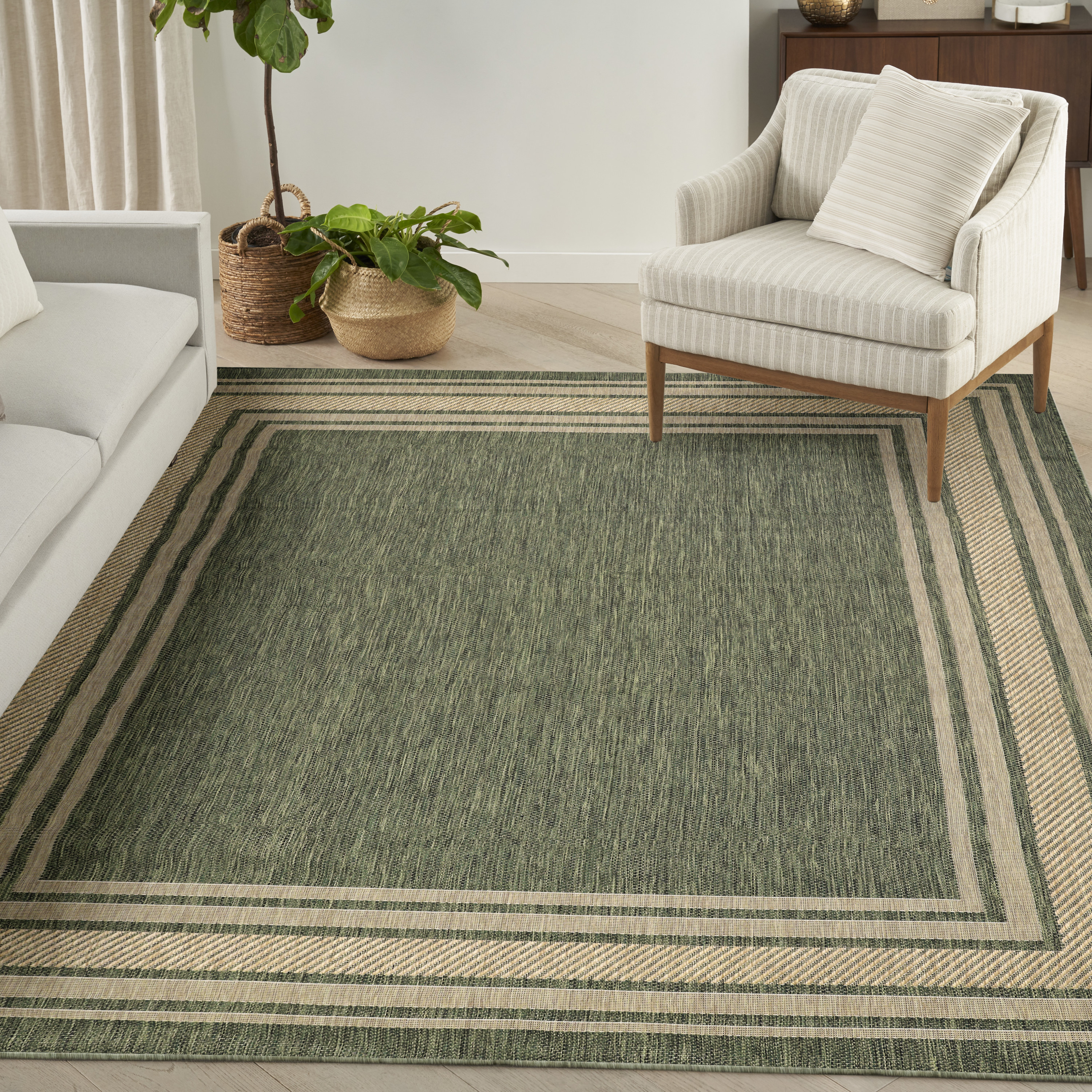 Nourison Horizon Indoor/Outdoor 8' x 10' Green Modern Rug