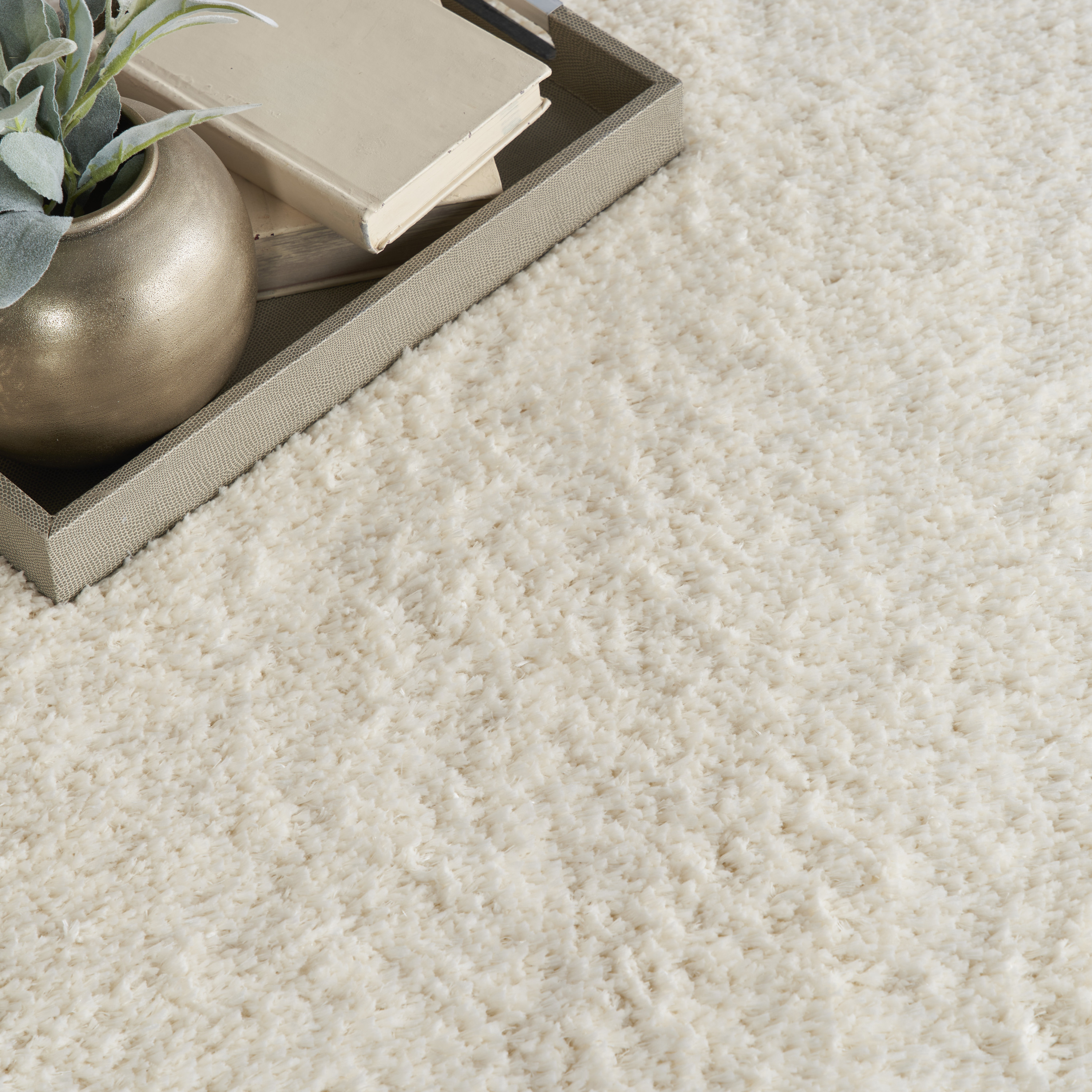 Nourison Dreamy Shag 6'7" x 9'2" Ivory Shag Indoor Rug