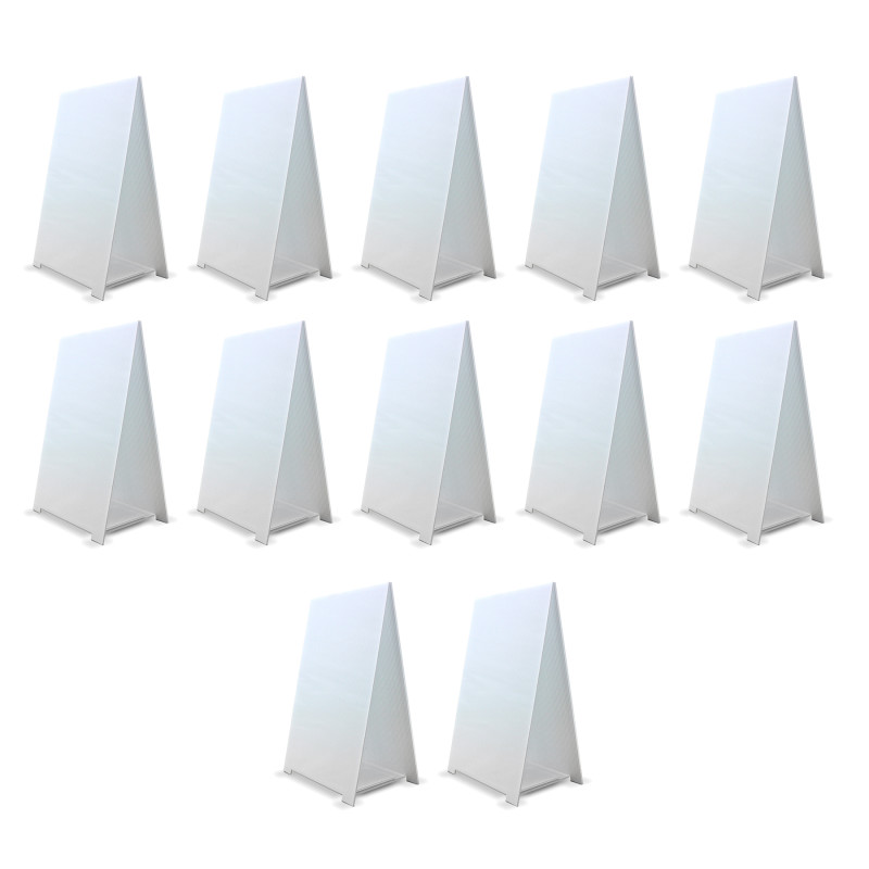 Premium Corrugated Plastic Dry Erase Tabletop Marquee Easel, 11" x 17", Pack of 12