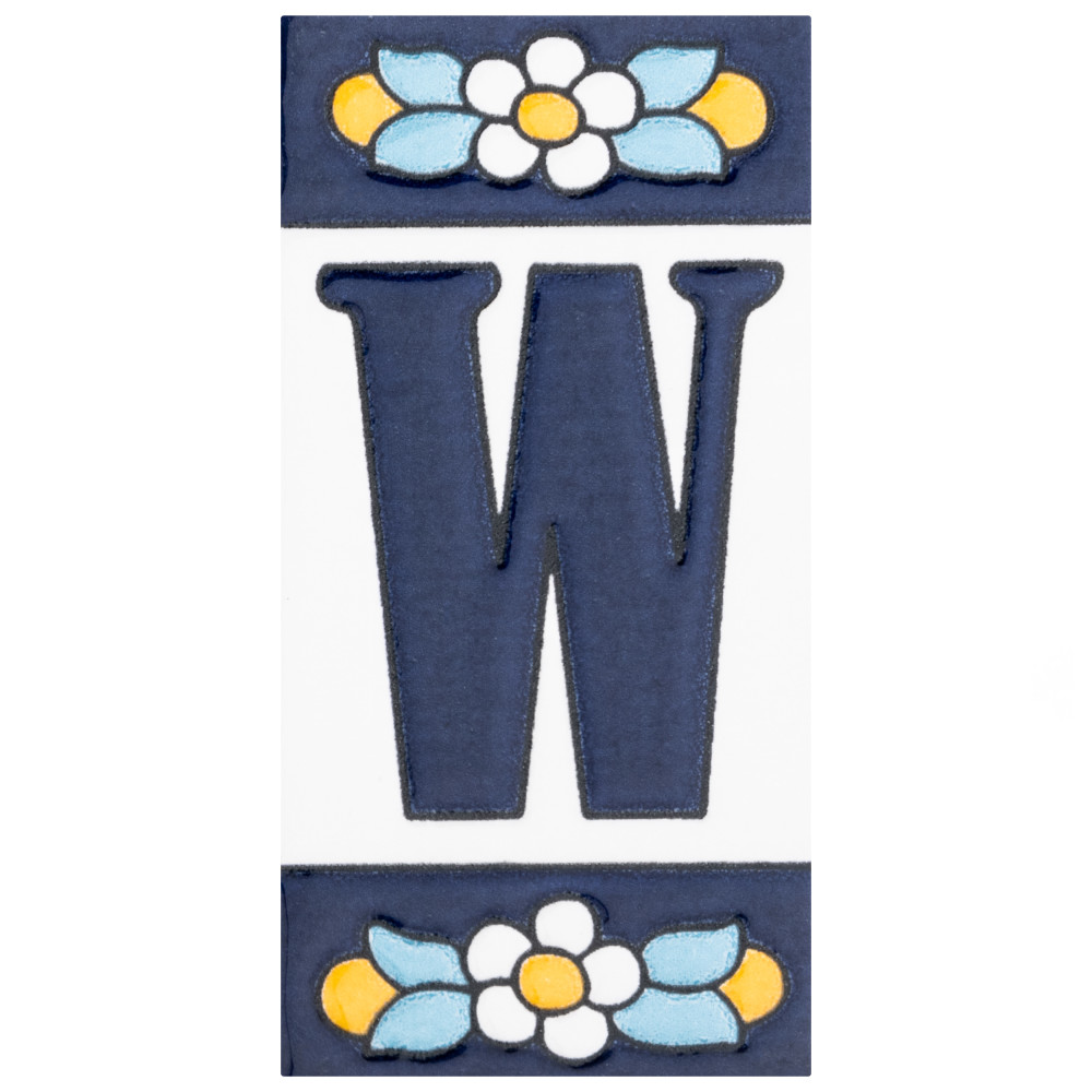 Sevillano Flora Address Letters W 2-1/8 in. x 4-3/8 in. Ceramic Wall Trim