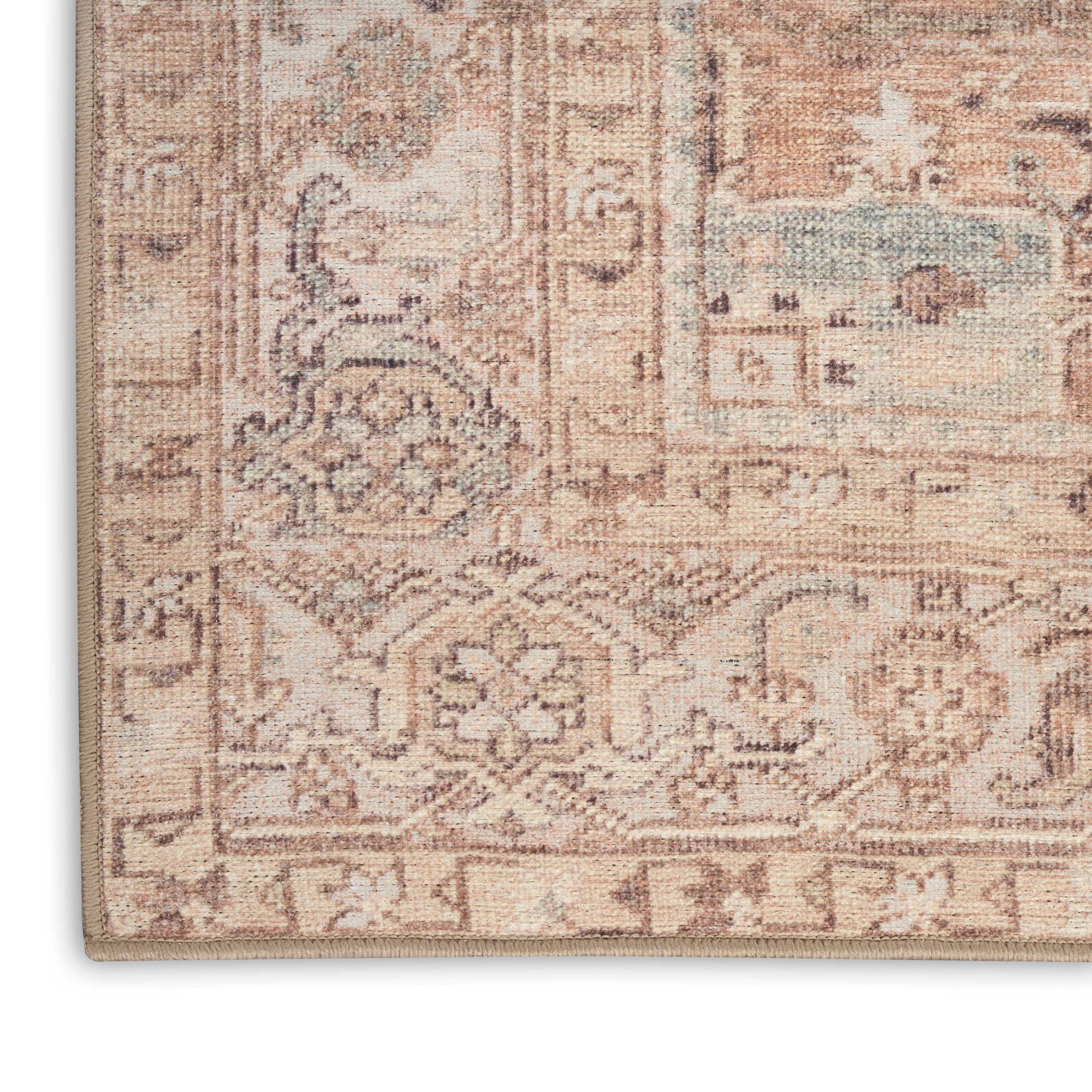 Nourison Vintage Washables 5'3" x 7'3" Coral Mint Vintage Indoor Rug