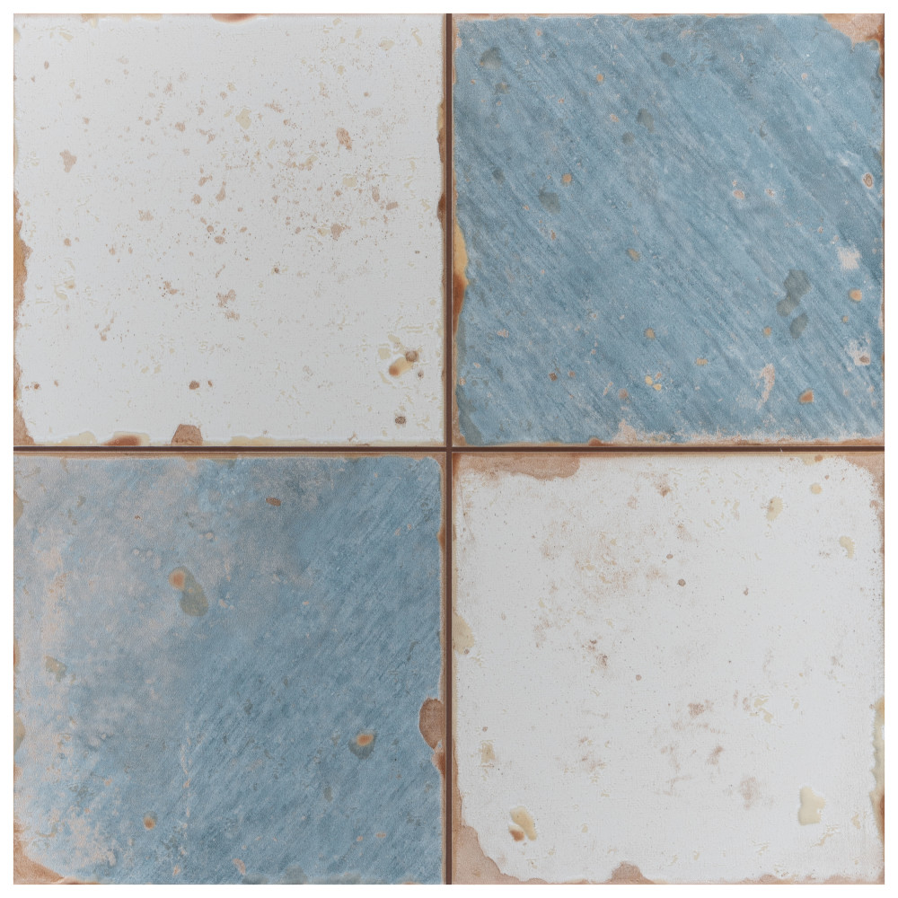 Artisan Damero Azul 13 in. x 13 in. Ceramic Floor and Wall Tile