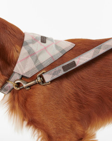 Reflective Tartan Dog Lead Taupe-Pink Tartan