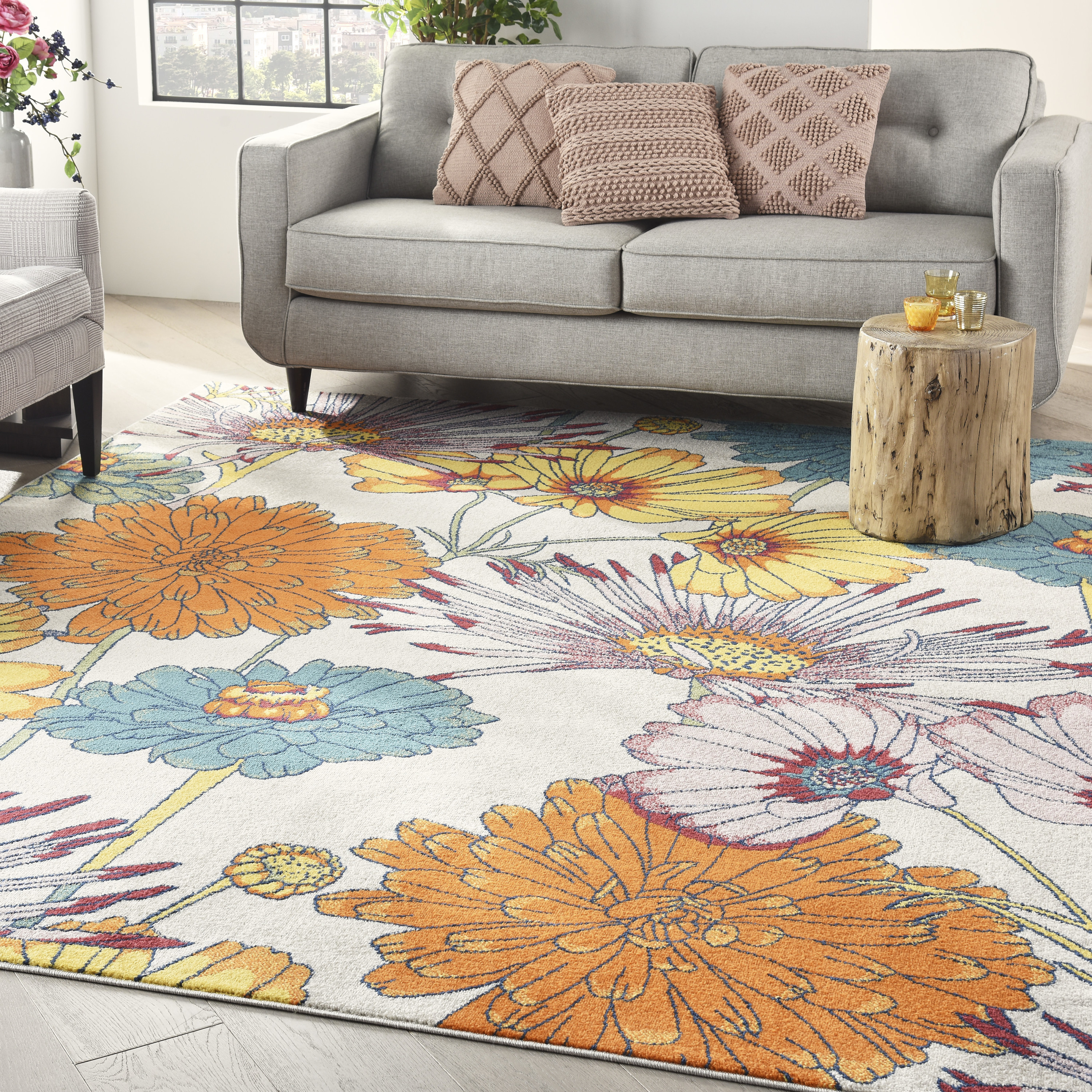 Nourison Allur 9' x 12' Ivory Multicolor Contemporary Indoor Rug
