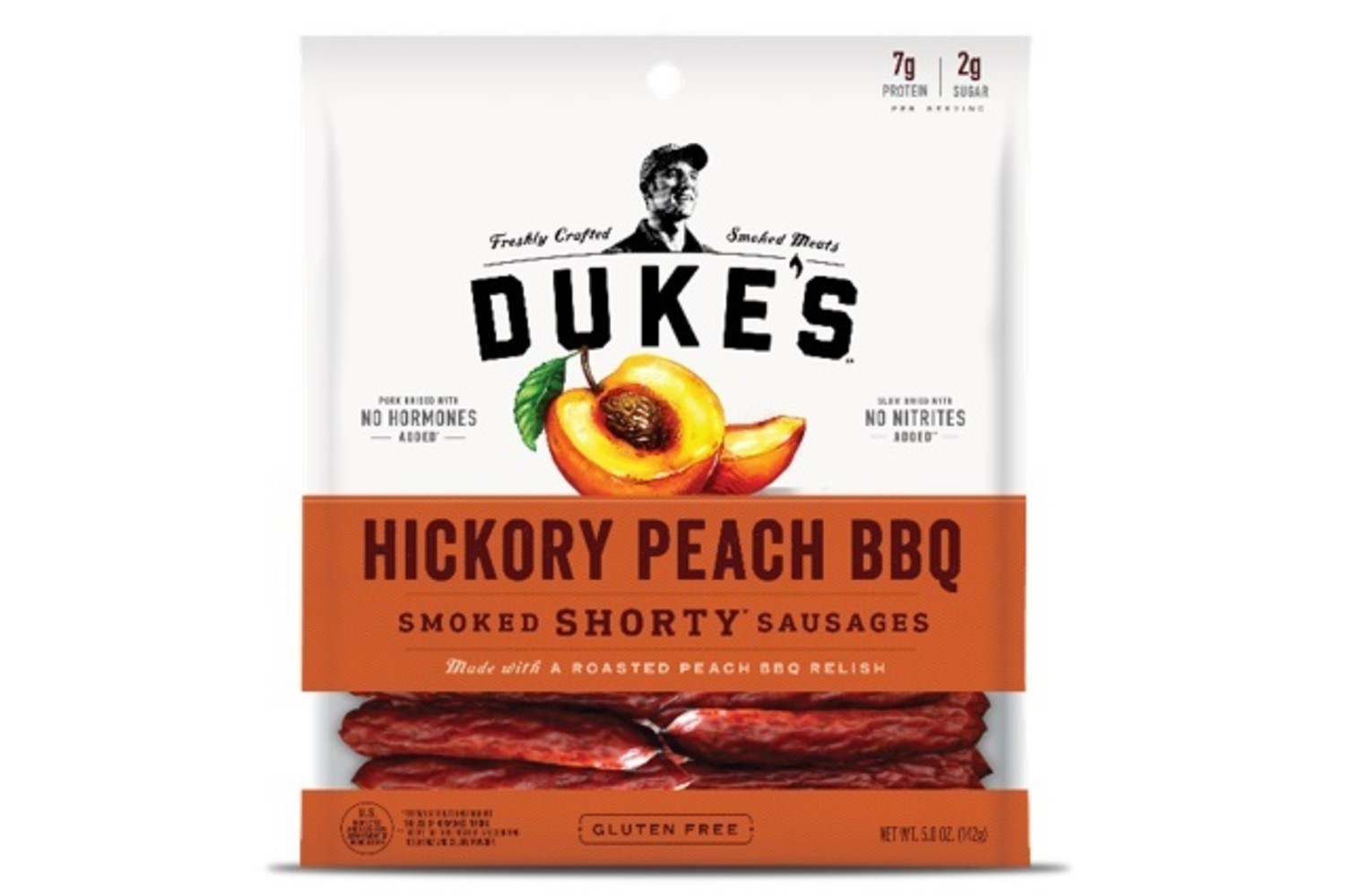 DUKE'S HICKORY PEACH BBQ PORK SAUSAGES 5 OZ | Conagra