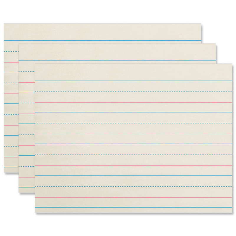 Newsprint Handwriting Paper, Dotted Midline, Grades Pre-K & K, 1-1/8" x 9/16" x 9/16" Ruled Long, 10-1/2" x 8", 500 Sheets Per Pack, 3 Packs