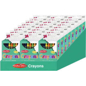 Crayones Creative Arts - Colores surtidos - 24/caja, 24 cajas con bandeja para estantes