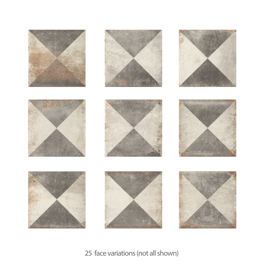 D’Anticatto Decor Triangoli 8-3/4 in. x 8-3/4 in. Porcelain Floor and Wall Tile
