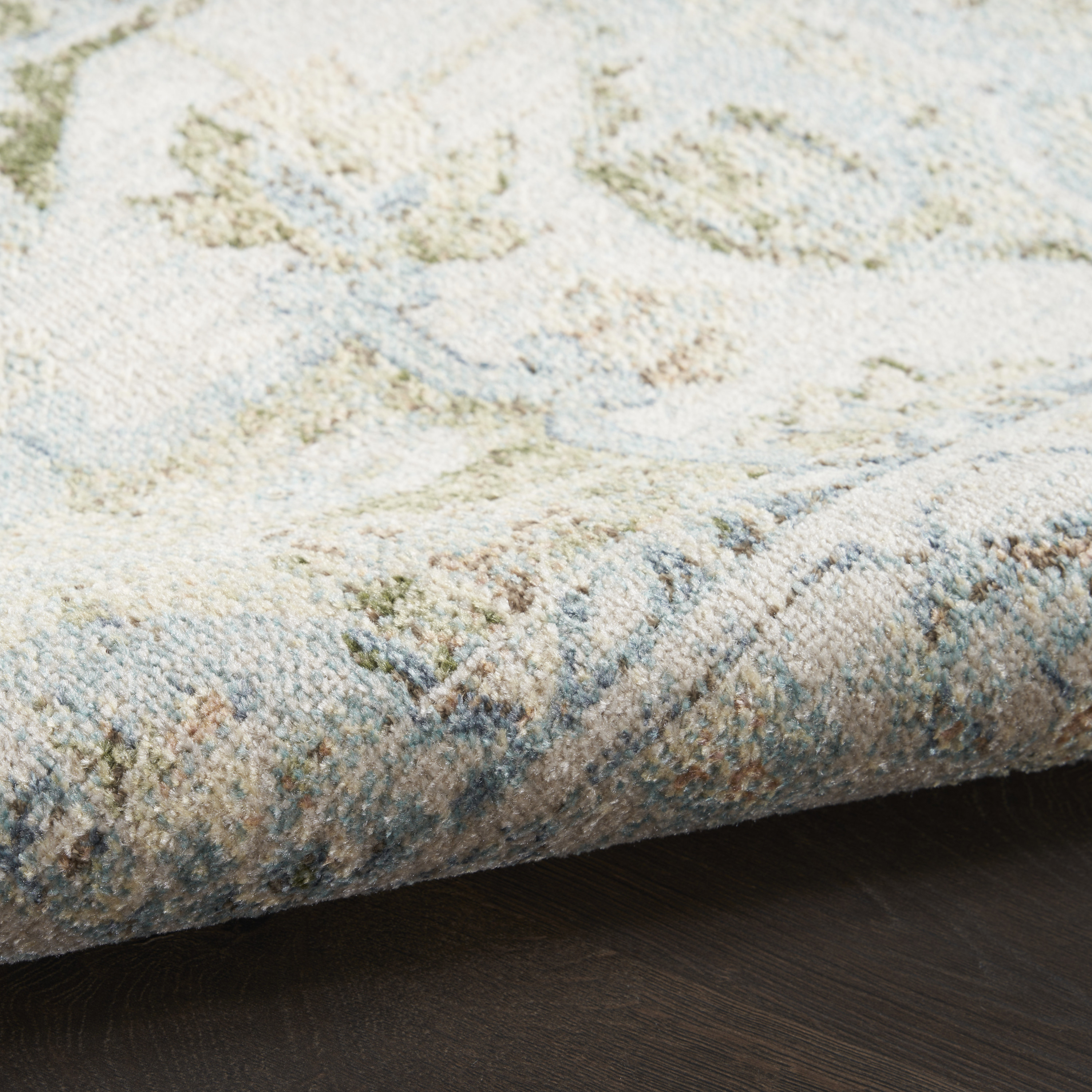 Nourison Astra Machine Washable 4' x 6' Blue Green Vintage Indoor Rug