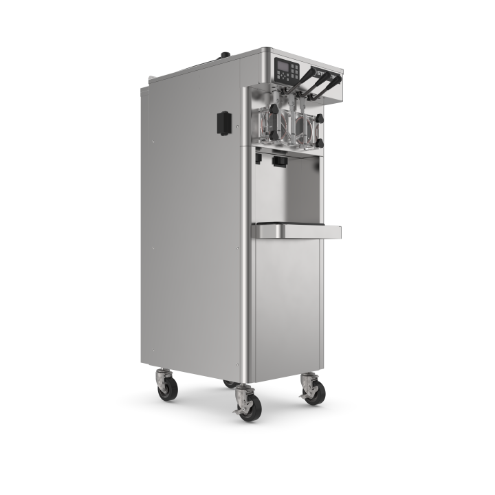 208- to 240-volt 1-phase air-cooled gravity-fed twin-twist soft serve floor machine