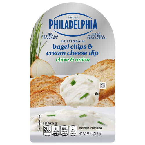 Philadelphia Chive and Onion Bagel Chips and Cream Cheese Dip Image