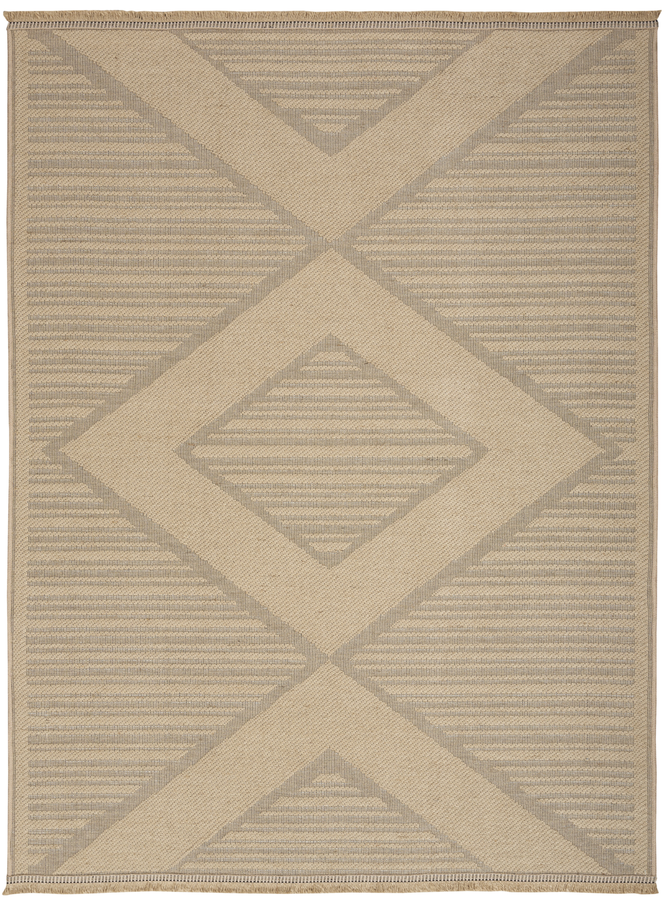 Nourison Washable Jute 5'3" x 7'3" Natural Beige Modern Indoor Rug