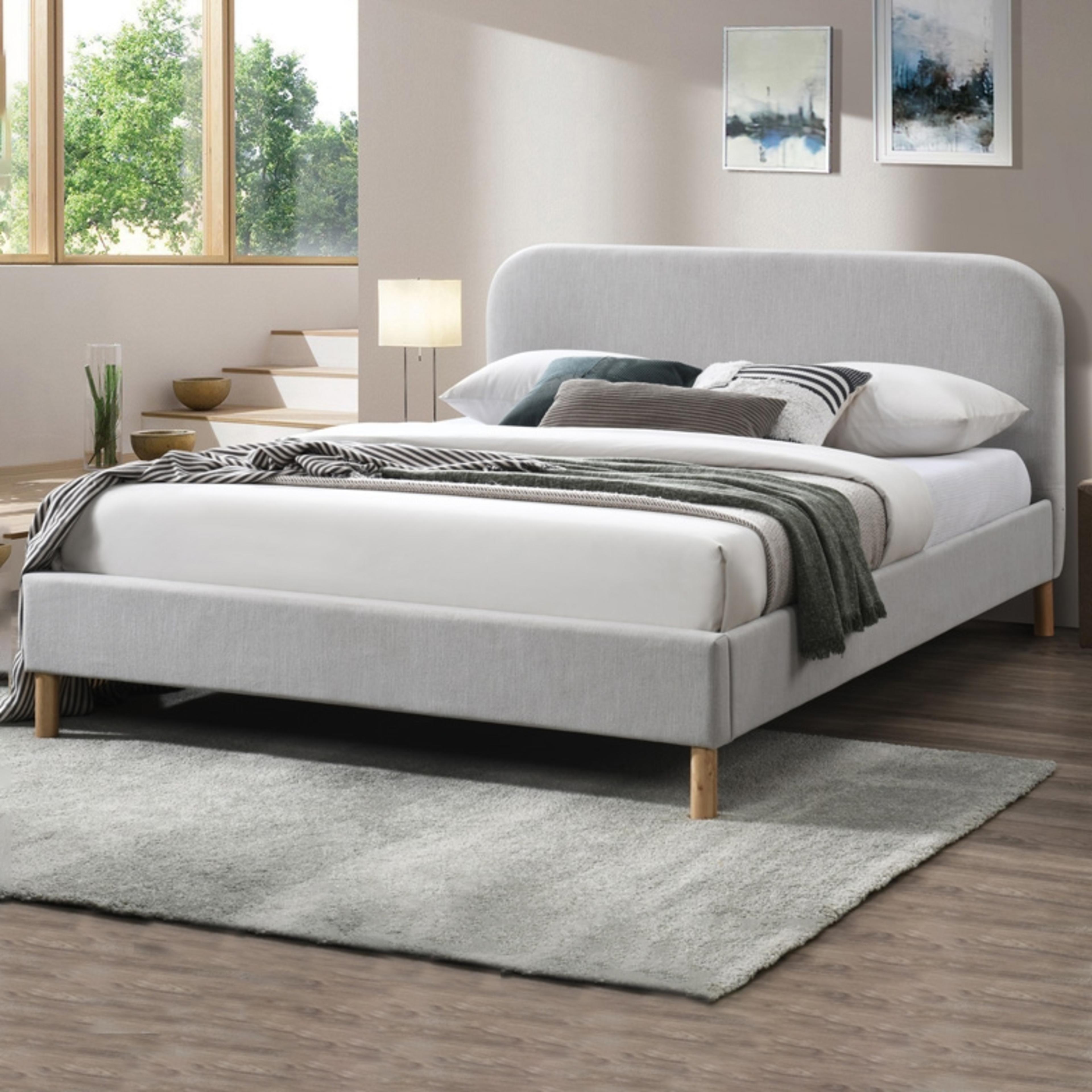 Lifestyle image of the Arden Bed Frame, Stone from Forty Winks