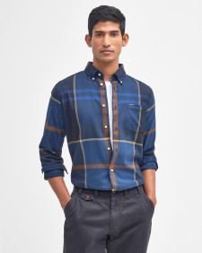 Dunoon Tailored Long-Sleeved Shirt Midnight Tartan